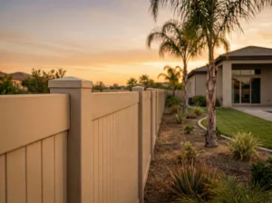 Main Tan Vinyl Fences